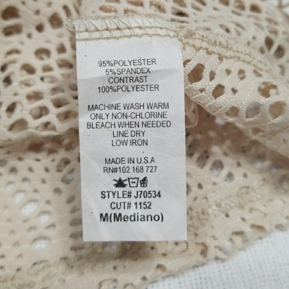Annianna Crochet Style Creme Cropped Tank - Medium - Picture 7 of 7